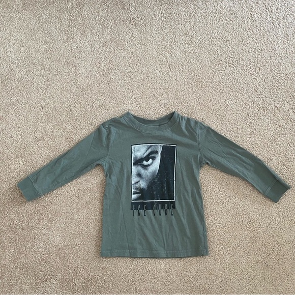 Ice Cube Rapper Youth Child 4 Long Sleeve Green Gray T-shirt Cotton On Kids - Picture 1 of 7